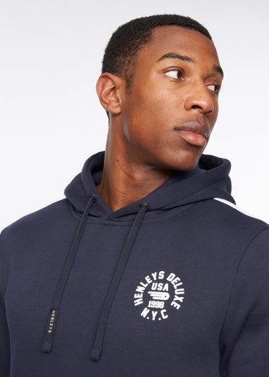 Henleys Navy  Calyer Hoodie