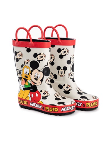 Disney Boys Multicoloured Mickey & Pluto Wellington Boots with Handles (4 - 10 Younger)