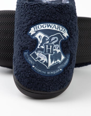 Harry Potter Womens Blue Hogwarts Mule Slippers