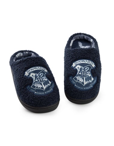 Harry Potter Womens Blue Hogwarts Mule Slippers