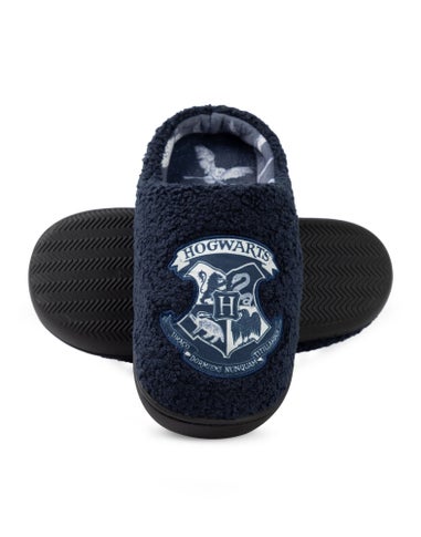 Harry Potter Womens Blue Hogwarts Mule Slippers