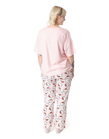 Hello Kitty Womens Pink Character Pyjama Set