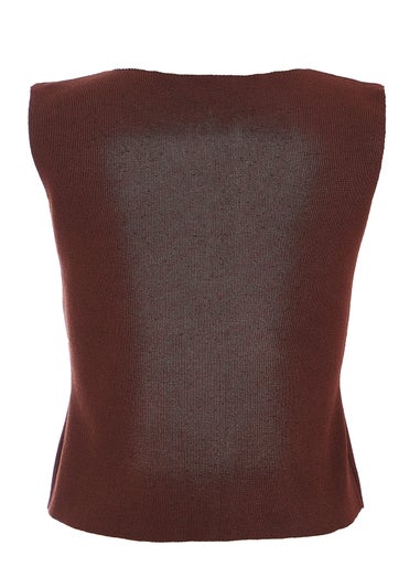 Quiz Brown Knitted Waistcoat