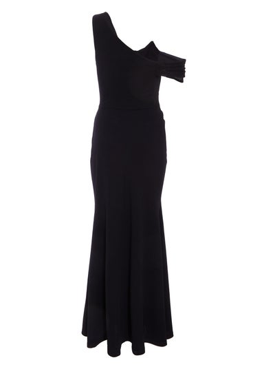 Quiz Black Petite One Shoulder Maxi Dress