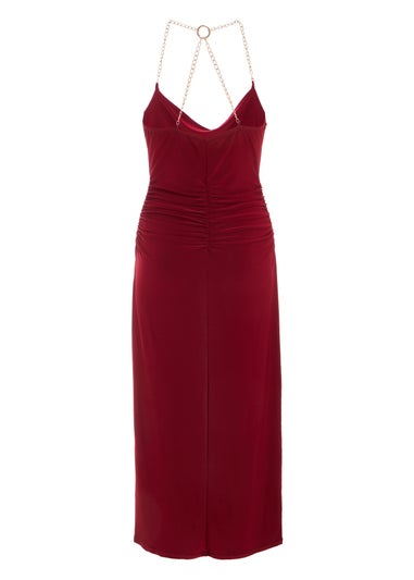 Quiz Burgundy Petite Cowl Midaxi Dress