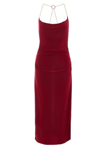 Quiz Burgundy Petite Cowl Midaxi Dress