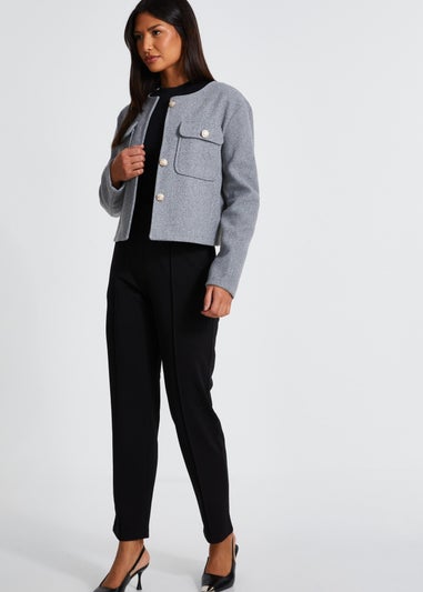 Quiz Grey Cropped Jacket