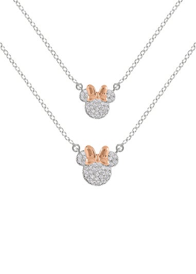 Disney Minnie Mouse Two Tone Plated Mother & Daughter Necklace Set