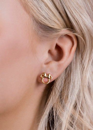 Disney Minnie Mouse Gold Bow Earrings