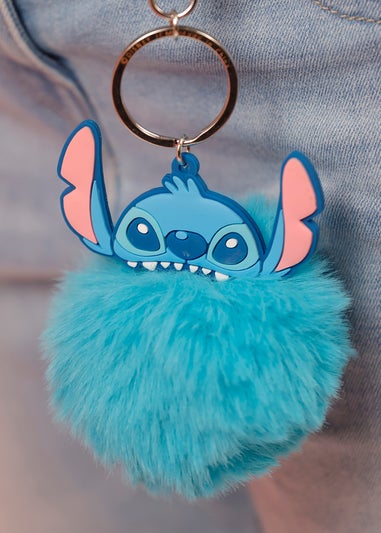 Disney Lilo &  Stitch Blue Pom Pom Keychain