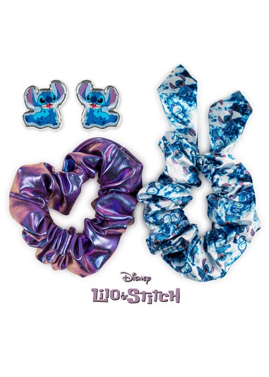 Disney Lilo & Stitch Blue Scrunchie & Earring set