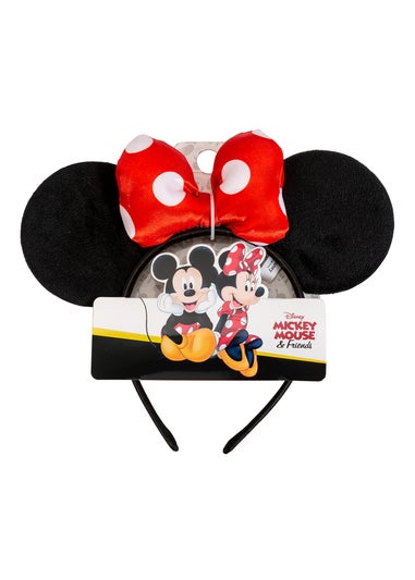 Disney Minnie Mouse Black/Red Polka Dot Bow Headband