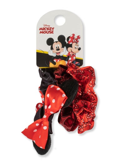 Disney Minnie Mouse Red & Black 3pc Hair Scrunchie Set