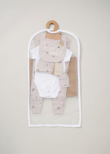 Homegrown Grey Organic Cotton 5-Piece Printed Baby Gift Set (Newborn - 6 Months)