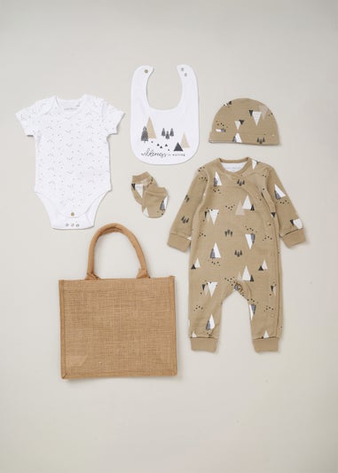 Homegrown Khaki Organic Cotton 5-Piece Printed Baby Gift Set (Newborn - 6 Months)