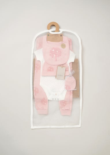 Homegrown Pink Organic Cotton 5-Piece Printed Baby Gift Set (Newborn - 6 Months)