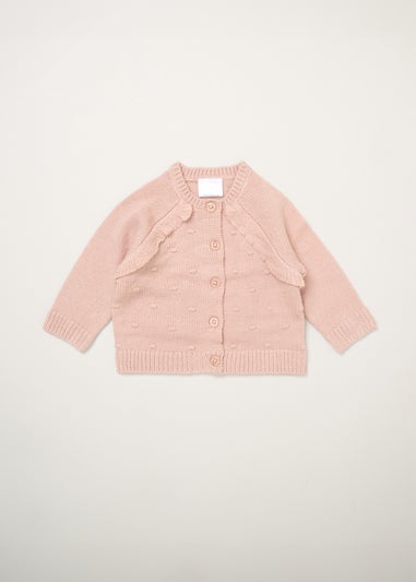 Rock a Bye Baby Pink 2 Pack Frill and Bobble Cardigans (Newborn - 12 Months)