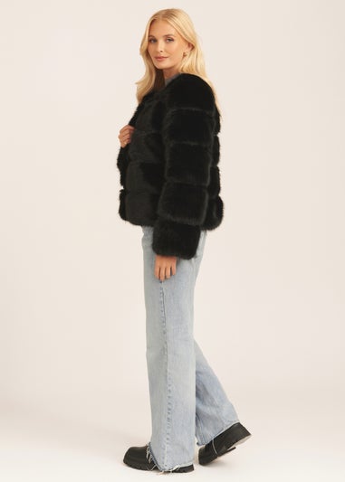 Gini London Black Soft Touch Fur Jacket