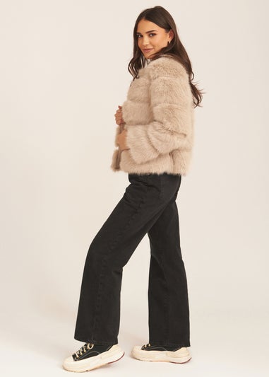 Gini London Stone Soft Touch Fur Jacket