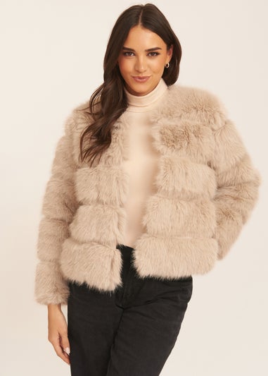 Gini London Stone Soft Touch Fur Jacket