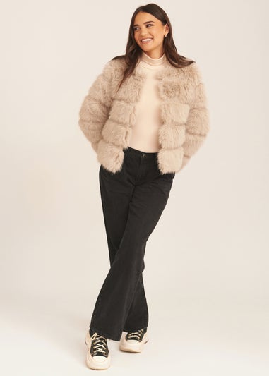 Gini London Stone Soft Touch Fur Jacket