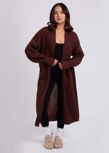 Urban Bliss Chocolate Chunky Longline Cardigan