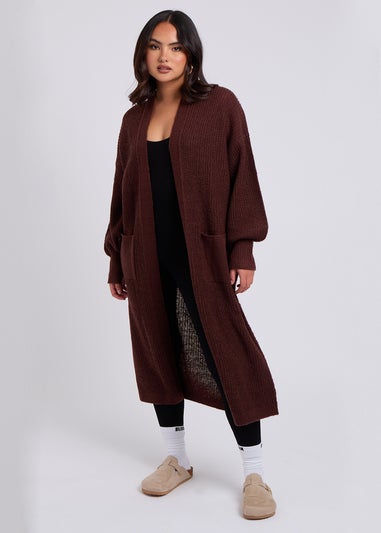 Urban Bliss Chocolate Chunky Longline Cardigan