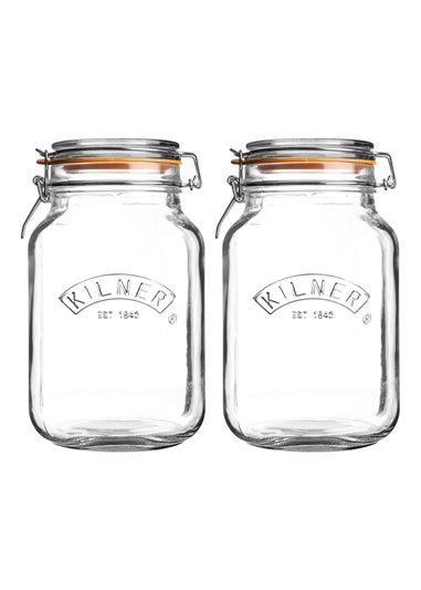 Kilner 1.5l Clip Top Square Jar