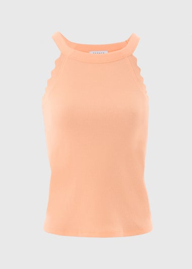 Peach Scalloped Edge Vest Top