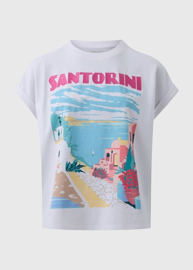 White Santorini Graphic T-Shirt