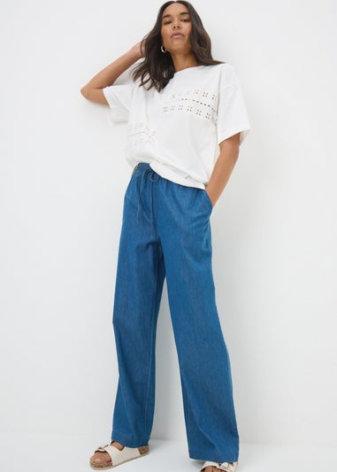 White Patchwork Broderie T-Shirt