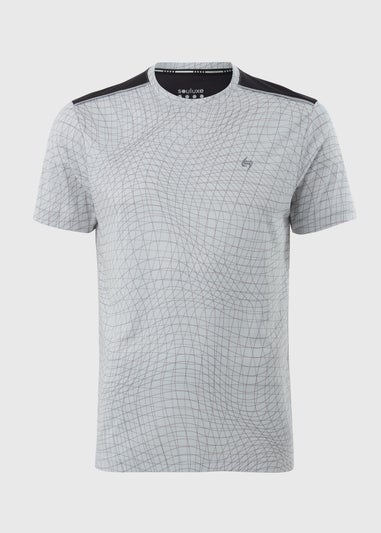 Souluxe Grey Wavy Line T-Shirt