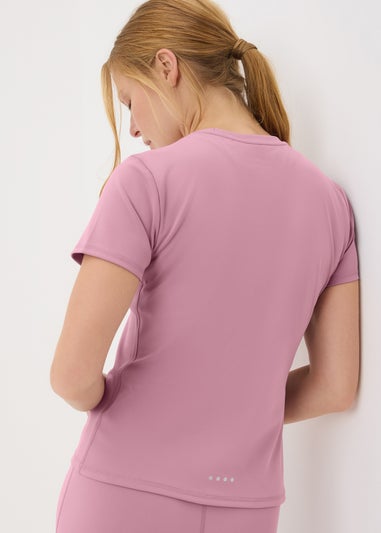 Souluxe Mauve Fitted Short Sleeve T-Shirt