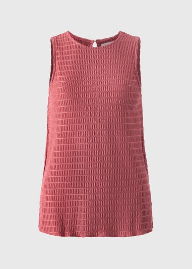 Rust Textured Co Ord Vest Top