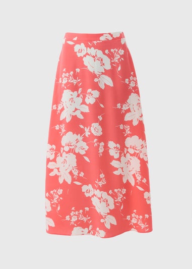Coral Large Bloom Flared Skirt