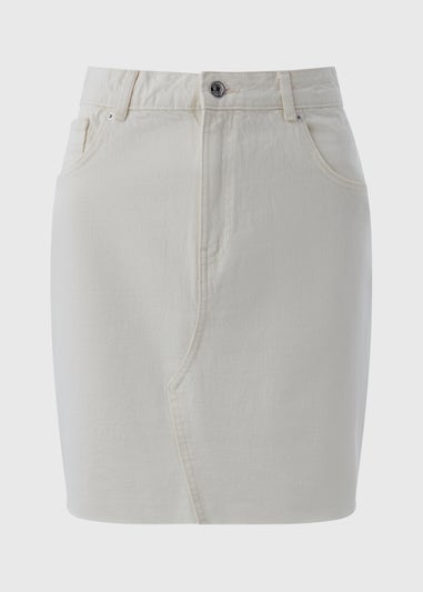 Ecru Denim Mini Skirt
