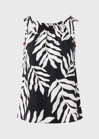 Black Leaf Print Cami Top