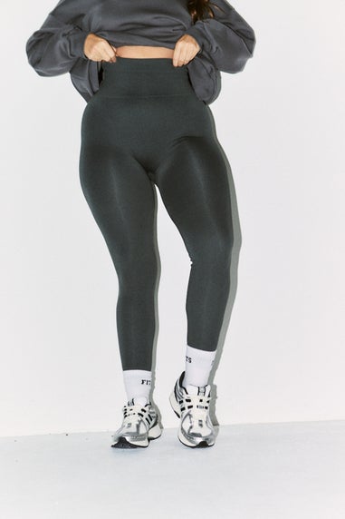 In The Style Charcoal Seamless High Waisted Bum Scrunch Leggings