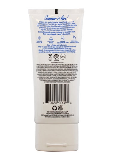 Bondi Sands Fragrance Free Matte Tinted Face Lotion SPF 50 (75ML)