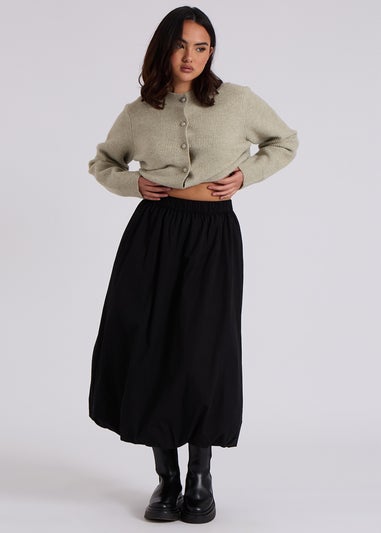 Urban Bliss Black Bubble Hem Midi Skirt