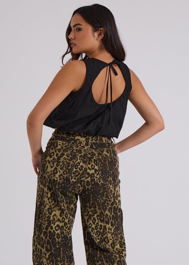 Urban Bliss Black Open Back Bubble Hem Top