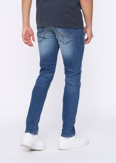 Duck & Cover Blue Stone Wash Maylead Slim Fit Jeans