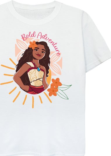 Disney White Moana Bold Adventure Kids T-Shirt (3-13 Years)