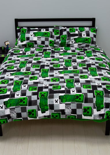 Minecraft Block  Check Reversible Duvet Cover Set