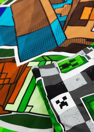 Minecraft Block  Check Reversible Duvet Cover Set