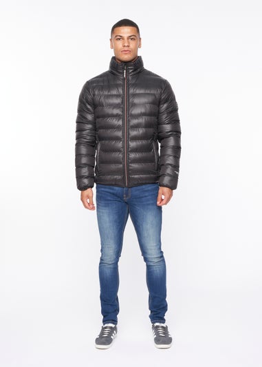 Duck & Cover Black Shemmy Quilted Jacket