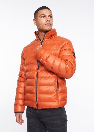 Duck & Cover Orange Shemmy Quilted Jacket