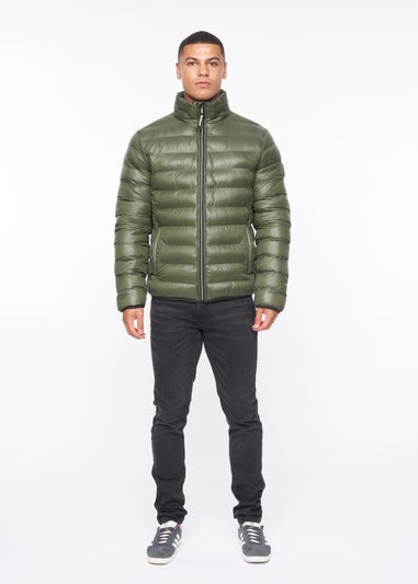 Duck & Cover Dark Olive Shemmy Quilted Jacket