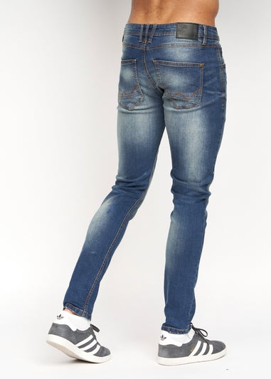 Duck & Cover Tinted Blue  Tranfold Slim Fit Jeans