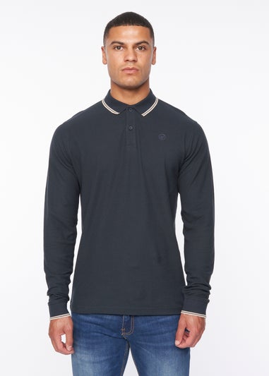 Duck & Cover Navy Roxberry Long Sleeve Polo